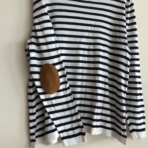 ASOS Nautical stripe crew sweater w sleeve patches